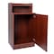 Alpine Industries Mahogany Waste Receptacle Enclosure with Drop Hole and Tray Shelf ALP476-DH-MA - alternate 2